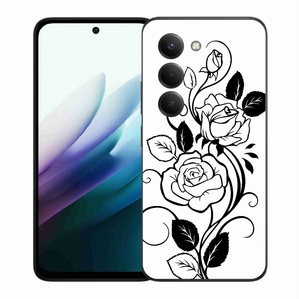 Gélový kryt mmCase na Xiaomi Redmi 15 4G/5G (171mm) - čiernobiela ruža