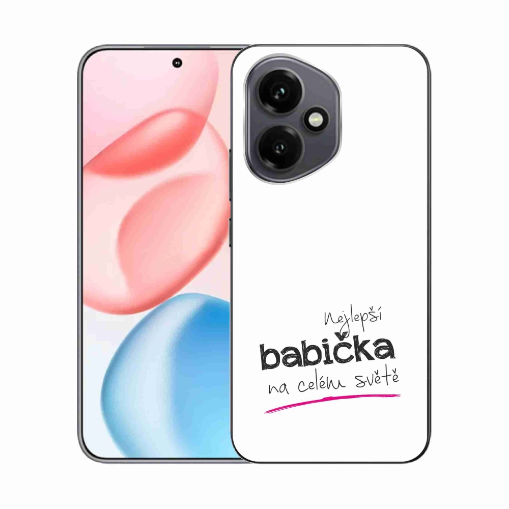 Gélový kryt mmCase na Honor 400 - najlepšia babička 4 biele pozadie