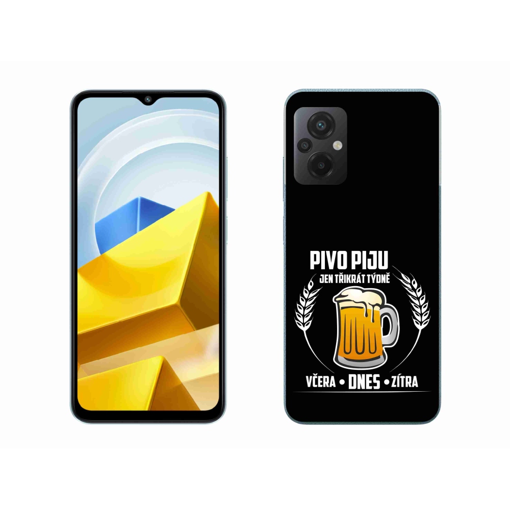 Gélový kryt mmCase na Xiaomi Poco M5 4G - pivný motív čierne pozadie