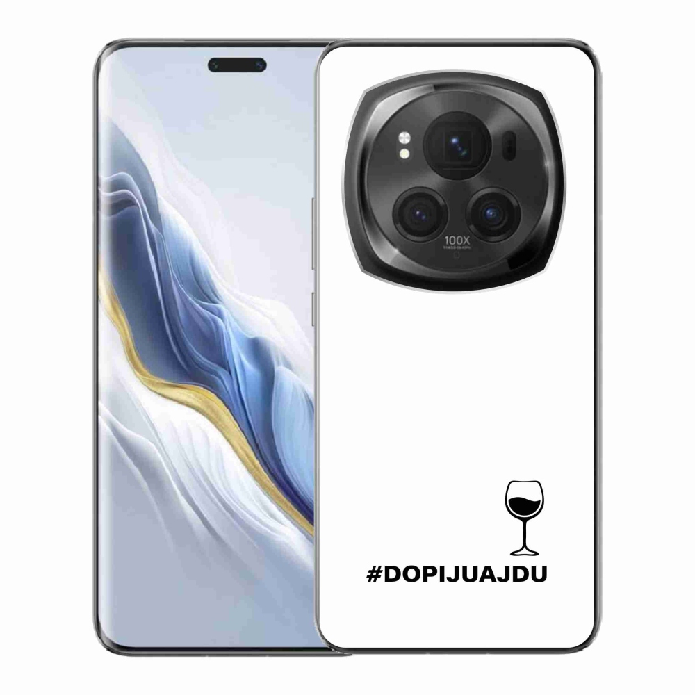 Gélový kryt mmCase na Honor Magic 6 Pro 5G - vínny motív biele pozadie