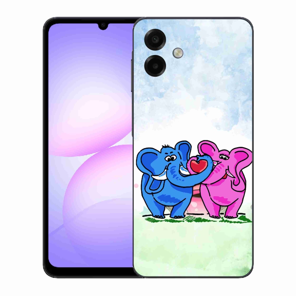 Gélový kryt mmCase na Samsung Galaxy A07 4G - zamilovaní slony