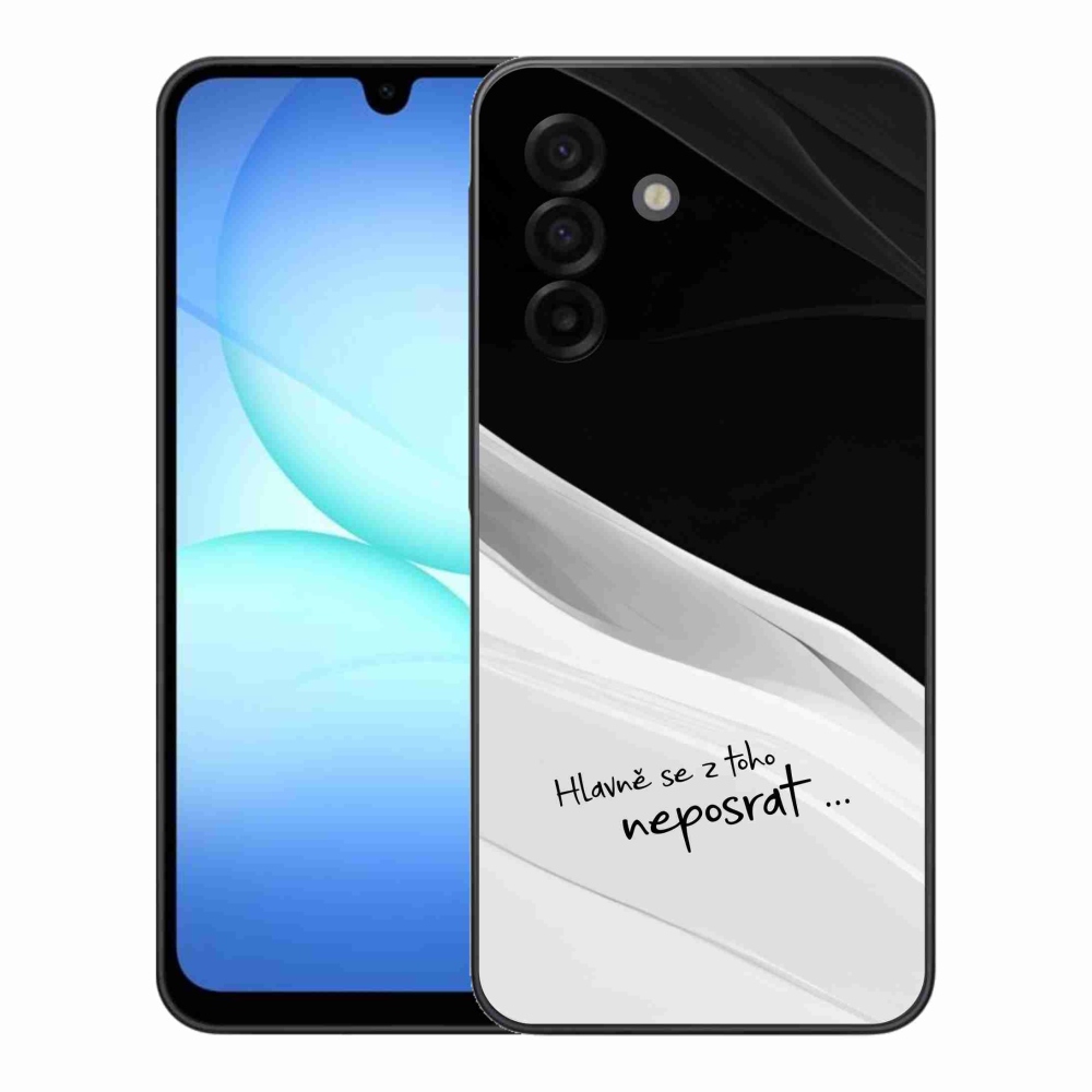 Gélový kryt mmCase na Samsung Galaxy A17 4G/5G - vtipný text 13 bieločierne pozadie
