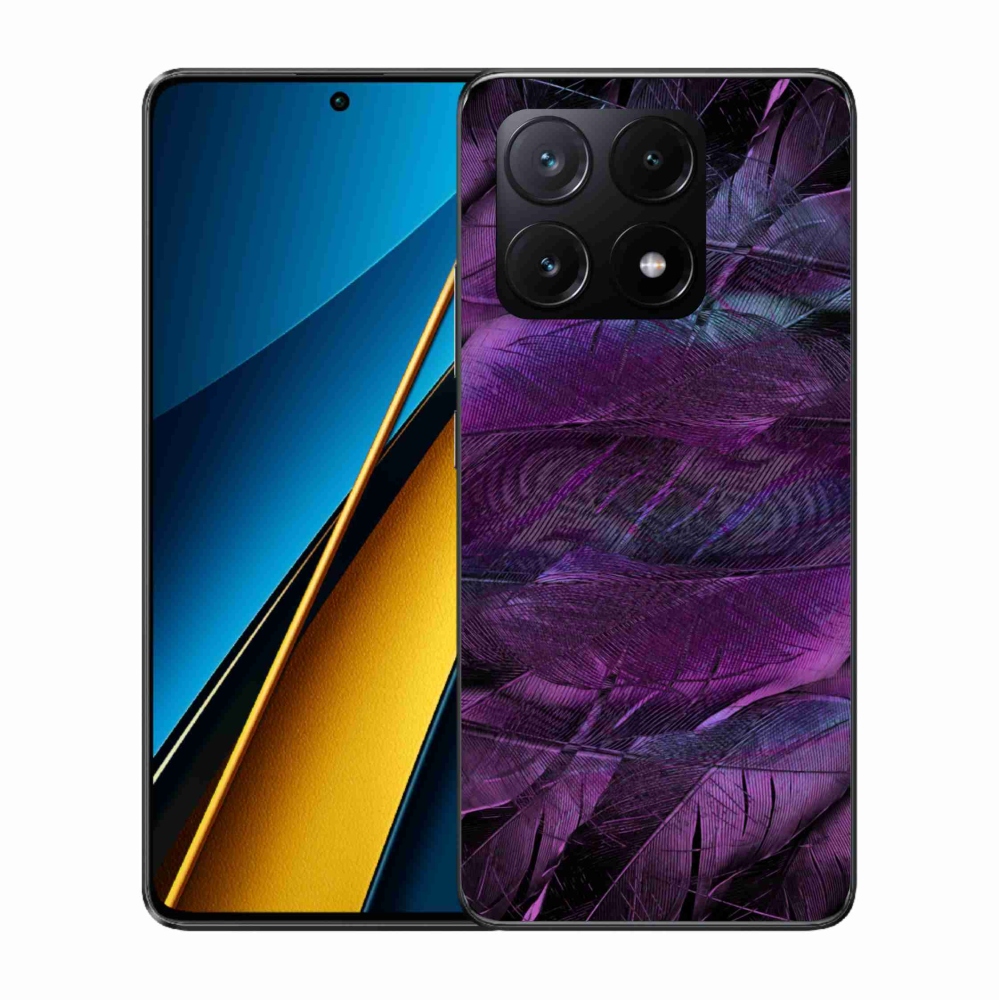 Gélový kryt mmCase na Xiaomi Poco X6 Pro 5G - fialové pierka