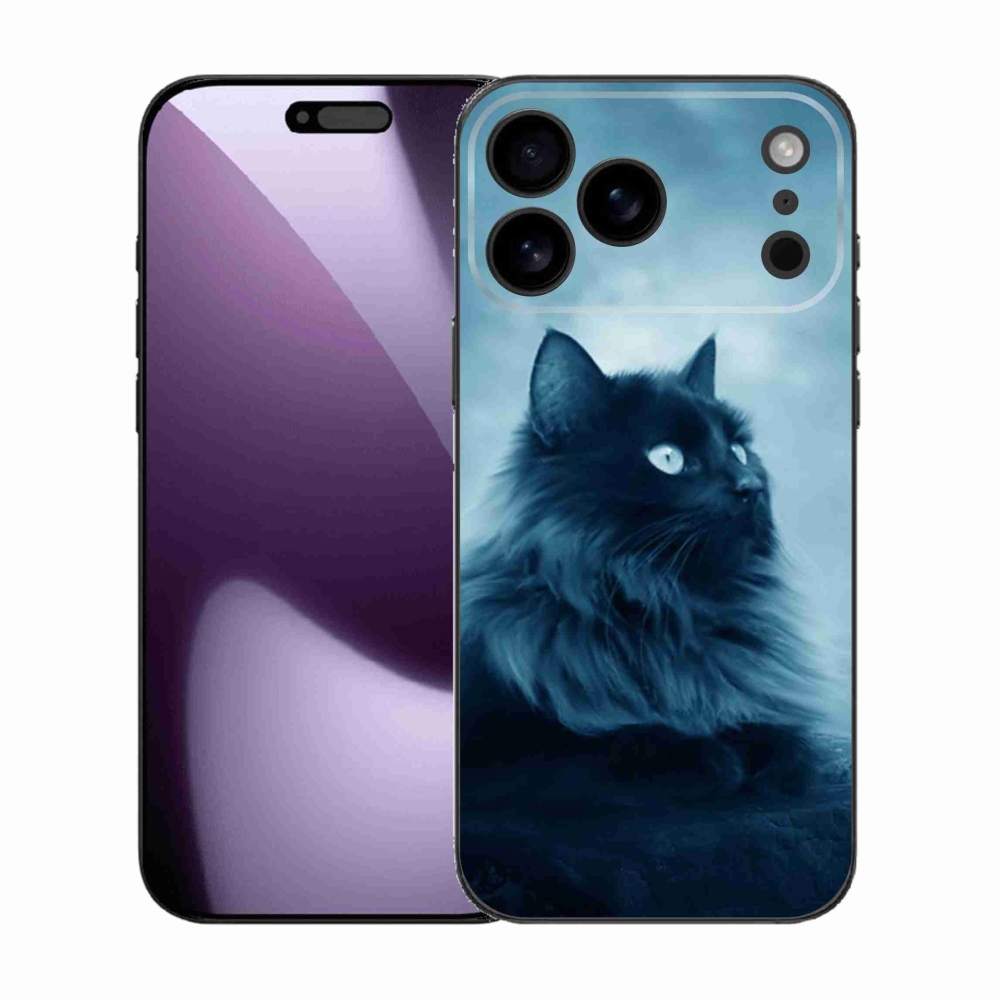 Gélový kryt mmCase na iPhone 17 Pro Max - čierna mačka 1