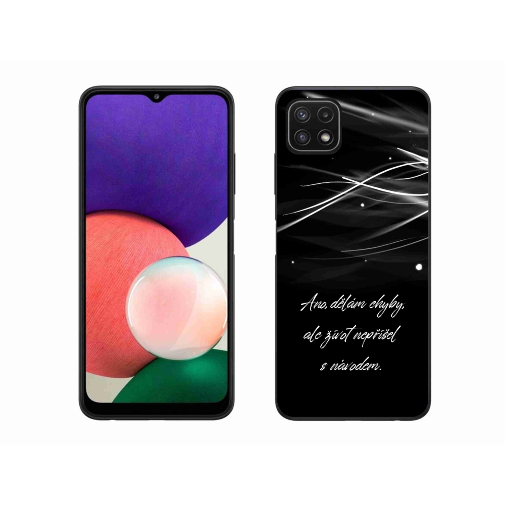 Gélový kryt mmCase na Samsung Galaxy A22 5G - citát čierne pozadie