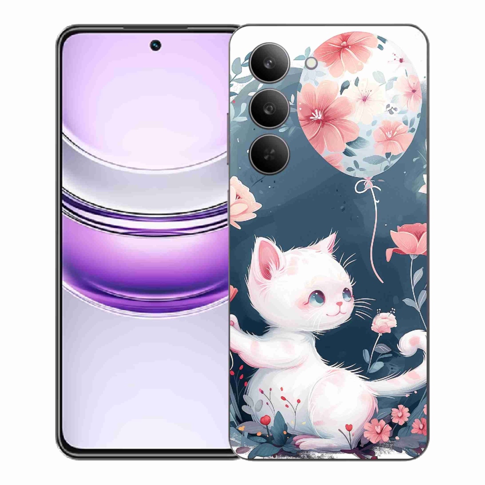 Gélový kryt mmCase na Realme 14x 5G - mačiatko s balónikom