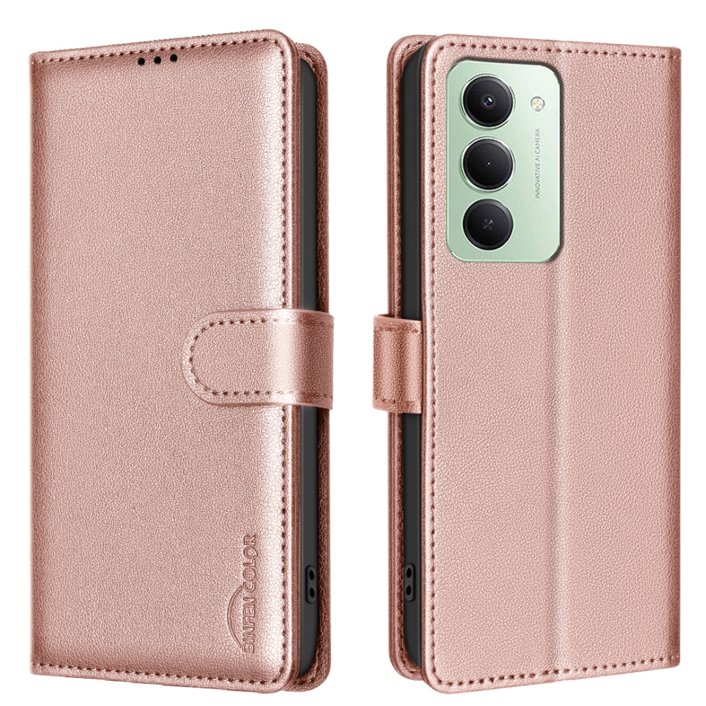 BINFEN knižkové púzdro na Xiaomi Redmi 15 5G (169mm) - ružovozlaté