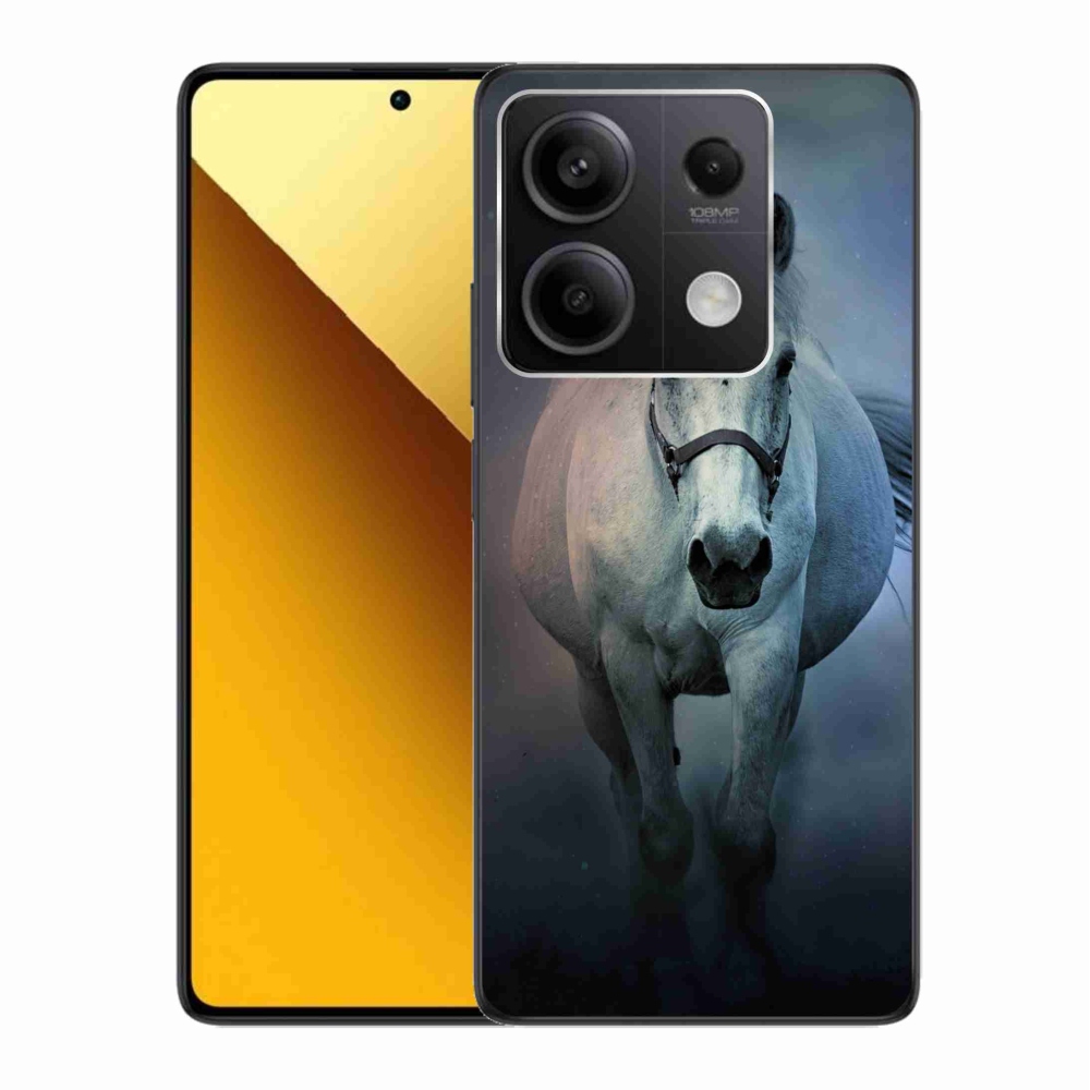 Gélový obal mmCase na Xiaomi Redmi Note 13 5G - bežiaci biely kôň