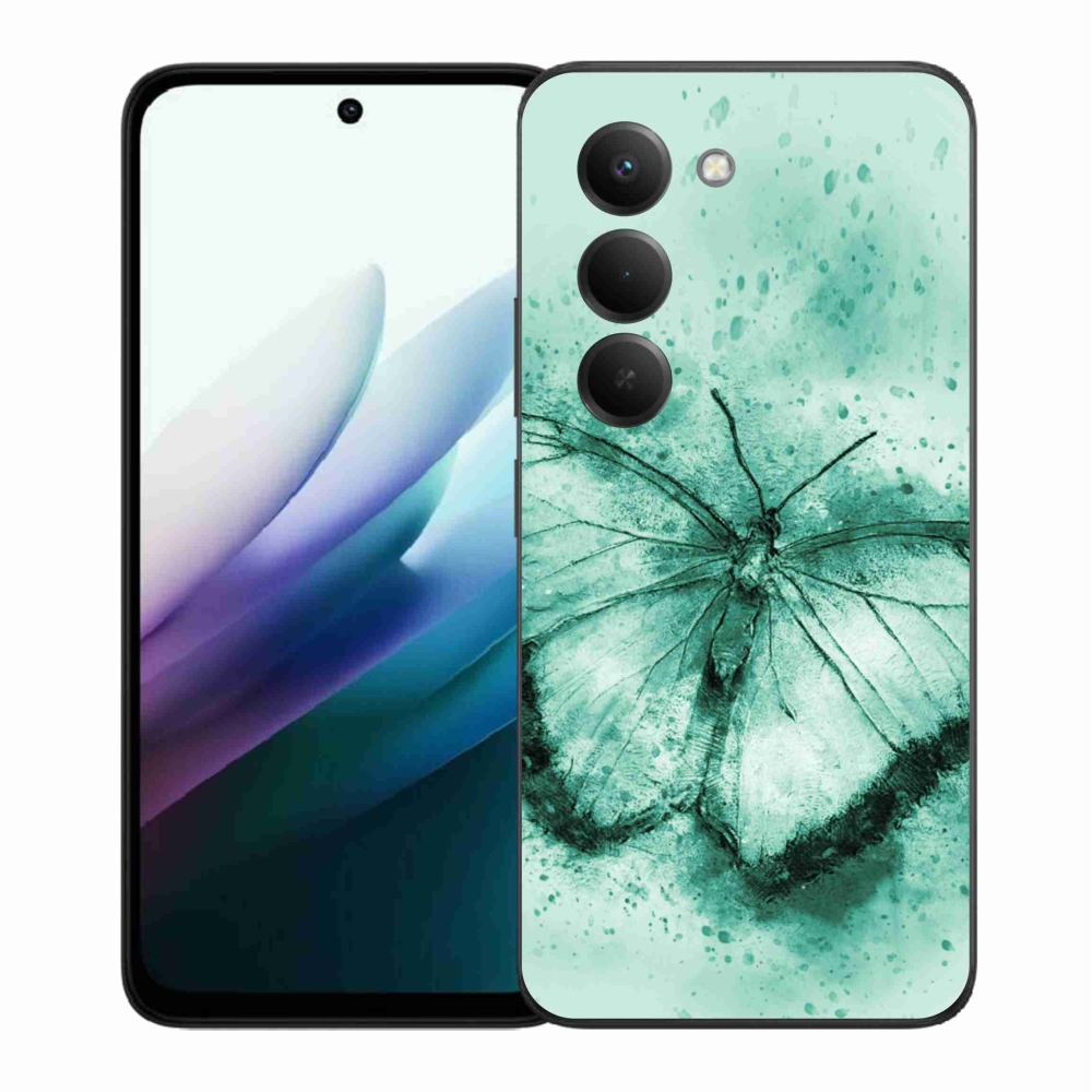 Gélový kryt mmCase na Xiaomi Redmi 15 4G/5G (171mm) - zelený motýľ