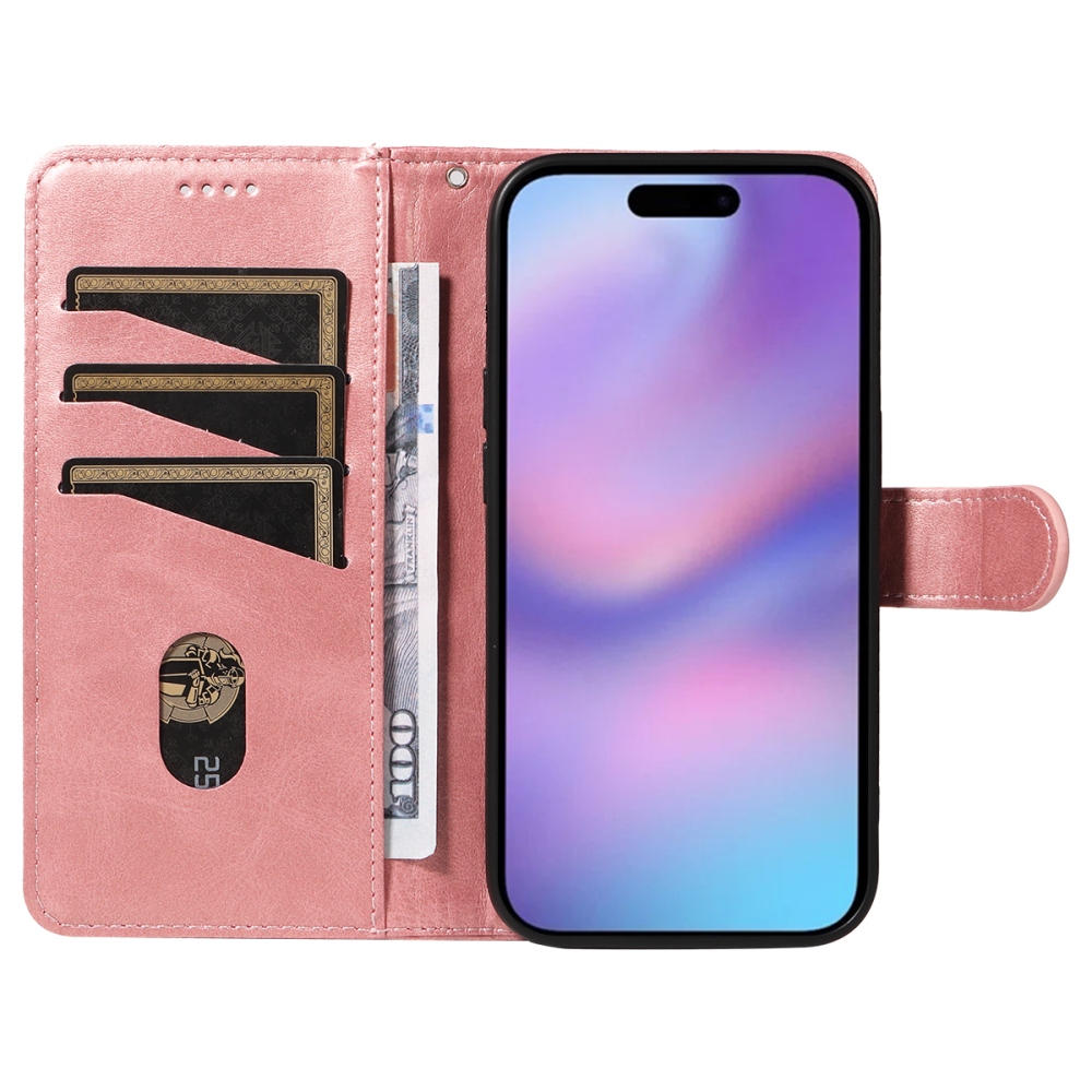 T-Shape knižkové púzdro na iPhone 17 - ružovozlaté