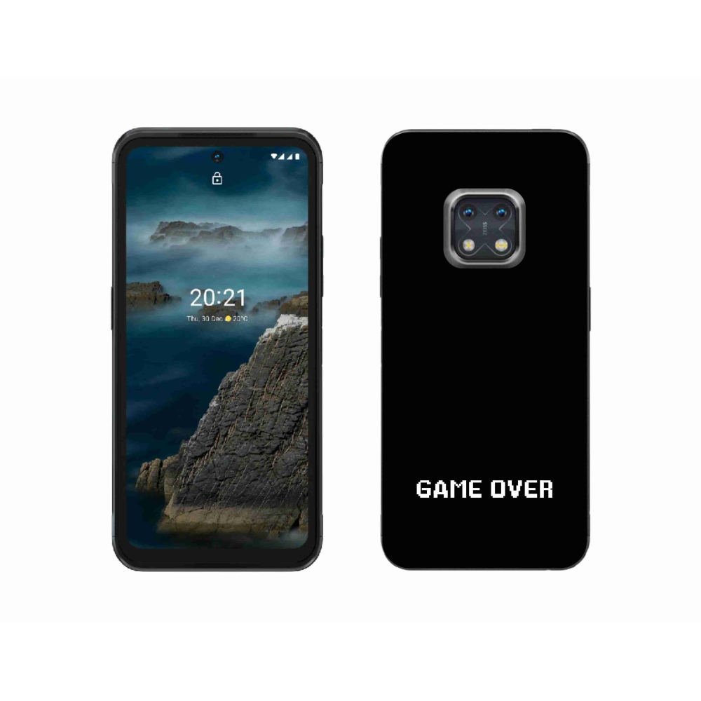 Gélový kryt mmCase na Nokia XR20 - game over čierne pozadie