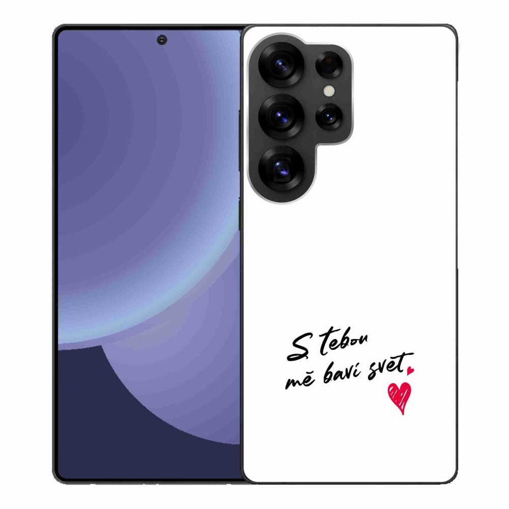 Gélový kryt mmCase na Samsung Galaxy S25 Ultra - zamilovaný text 1 biele pozadie