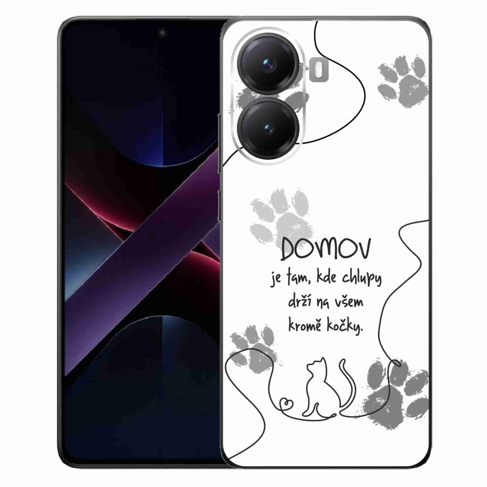 Gélový kryt mmCase na Xiaomi Poco X7 Pro 5G - mačacie motív biele pozadie