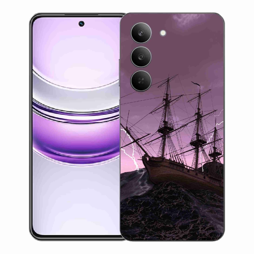 Gélový kryt mmCase na Realme 14x 5G - loď v búrke