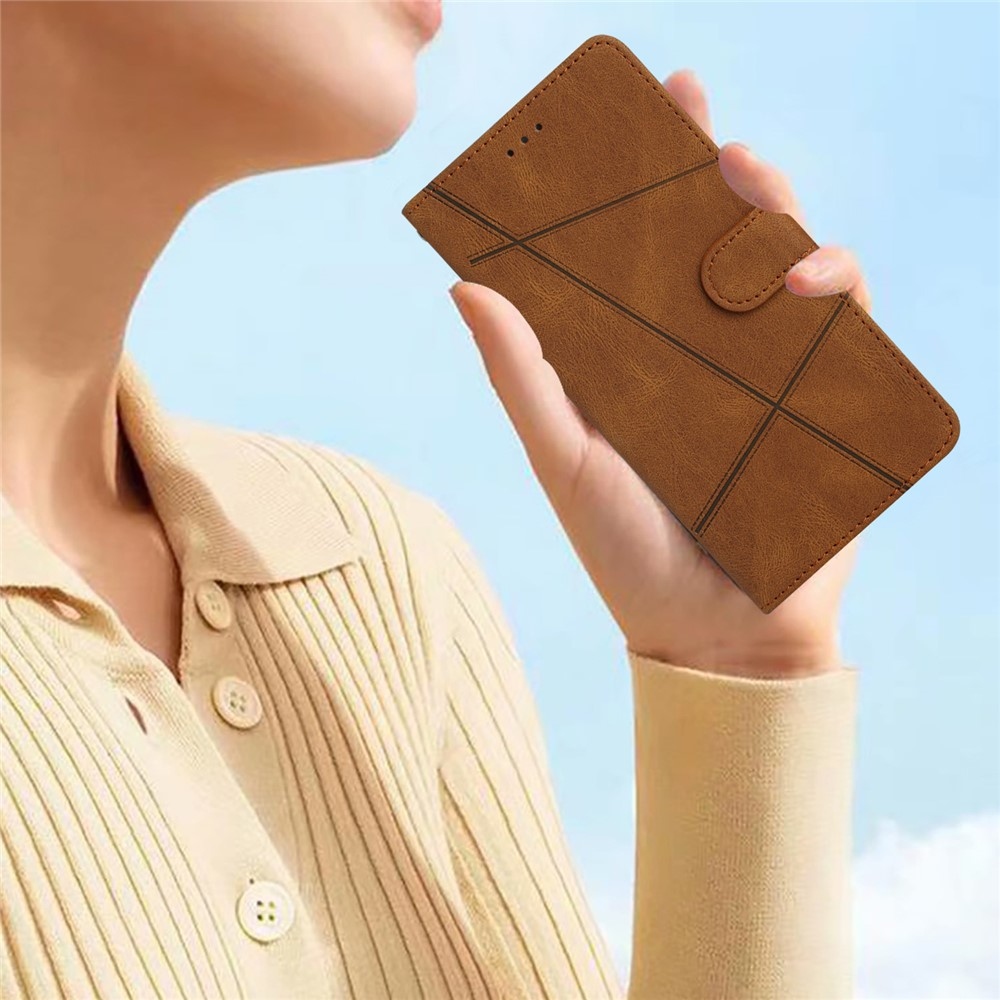 Line knižkové púzdro na Xiaomi 15T Pro - hnedé
