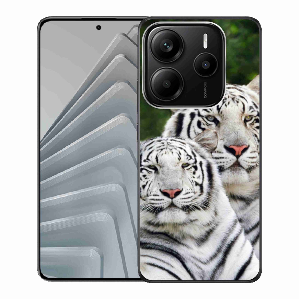 Gélový kryt mmCase na Xiaomi Redmi Note 14 5G - bílí tygři