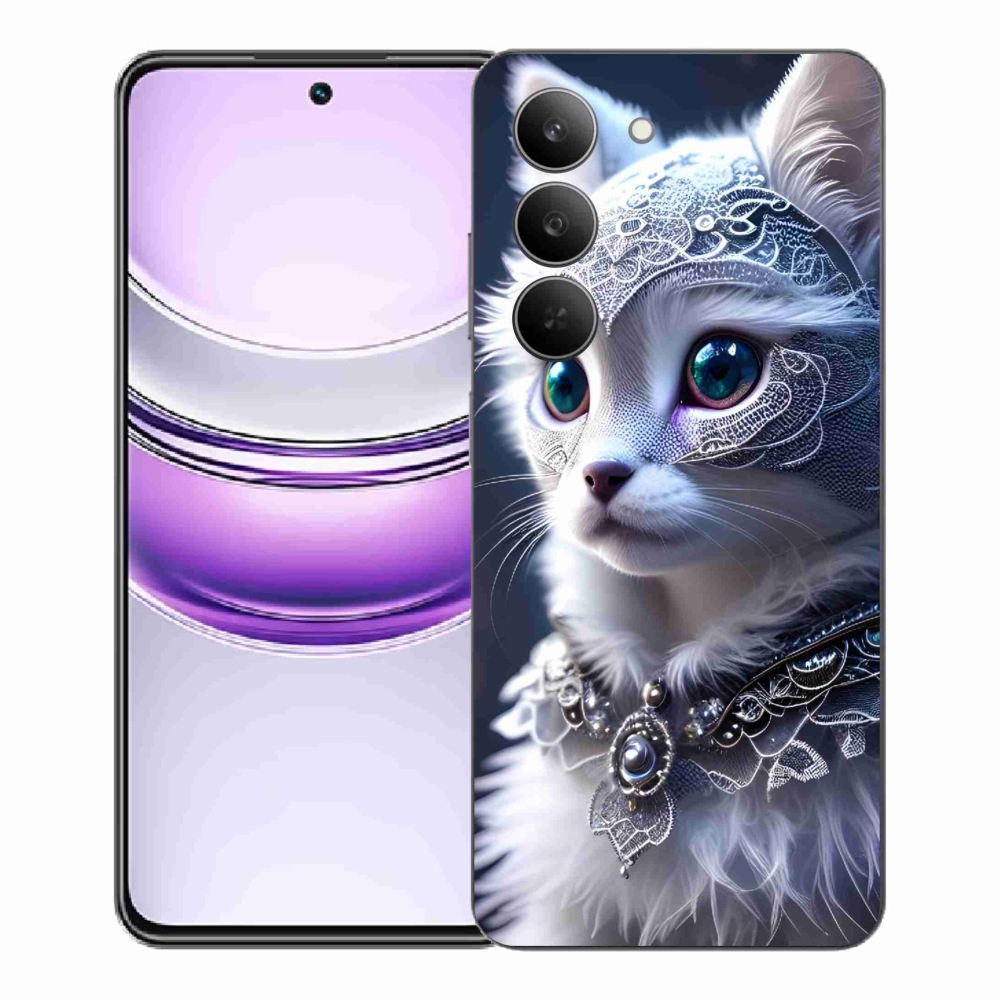 Gélový kryt mmCase na Realme 14x 5G - biela mačka