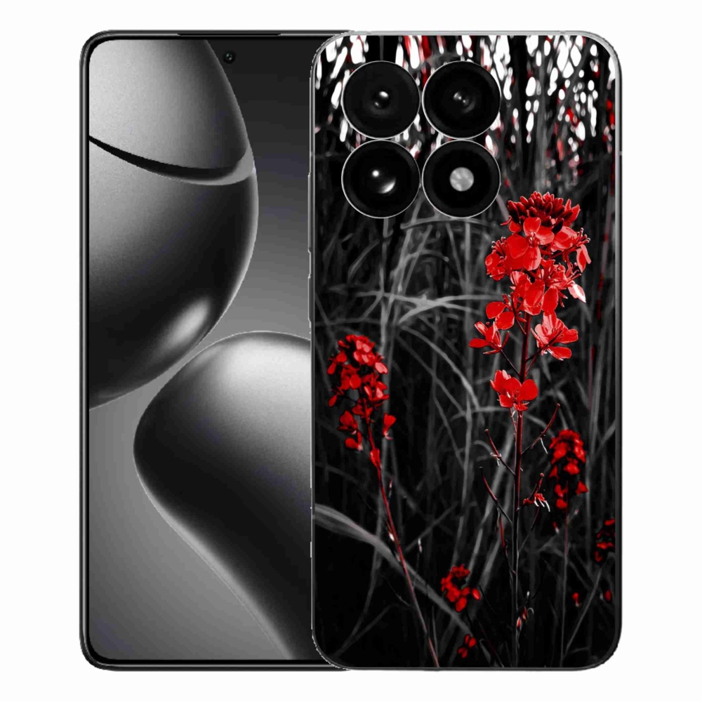 Gélový kryt mmCase na Xiaomi 15T - červená rastlina