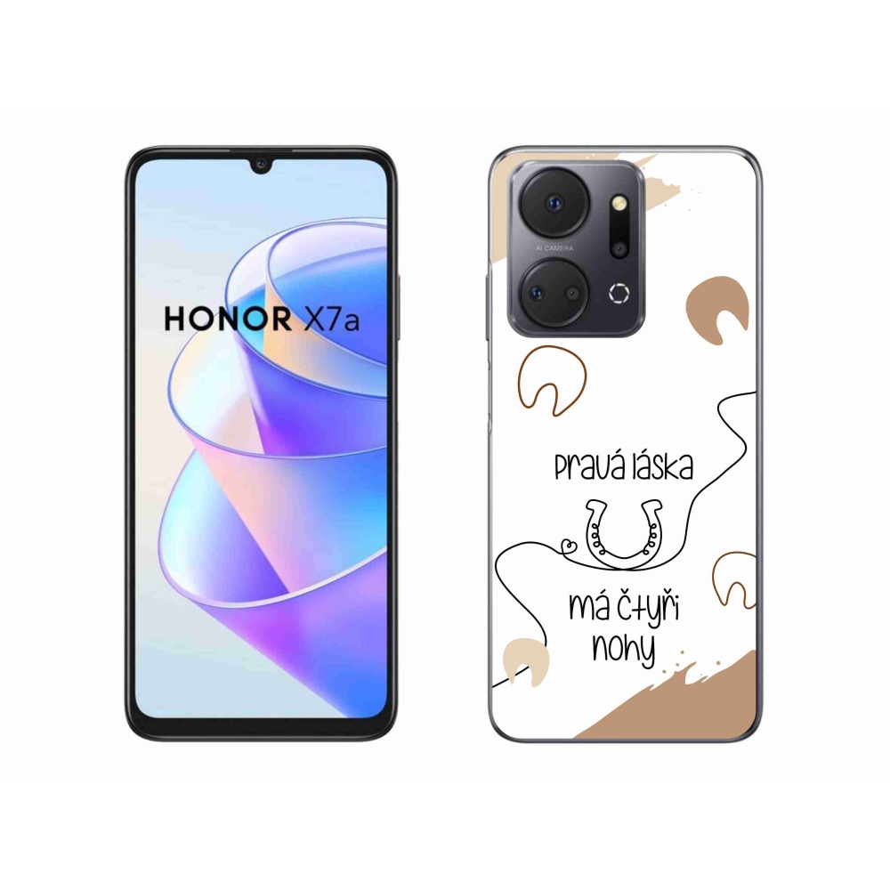 Gélový kryt mmCase na Honor X7a - konský motív biele pozadie