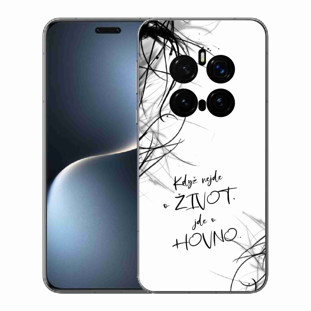 Gélový kryt mmCase na Honor Magic 7 Pro 5G - vtipný text 16 biele pozadie