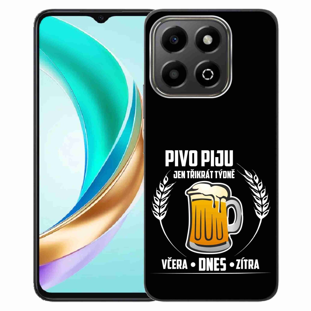 Gélový kryt mmCase na Honor X6b - pivný motív čierne pozadie