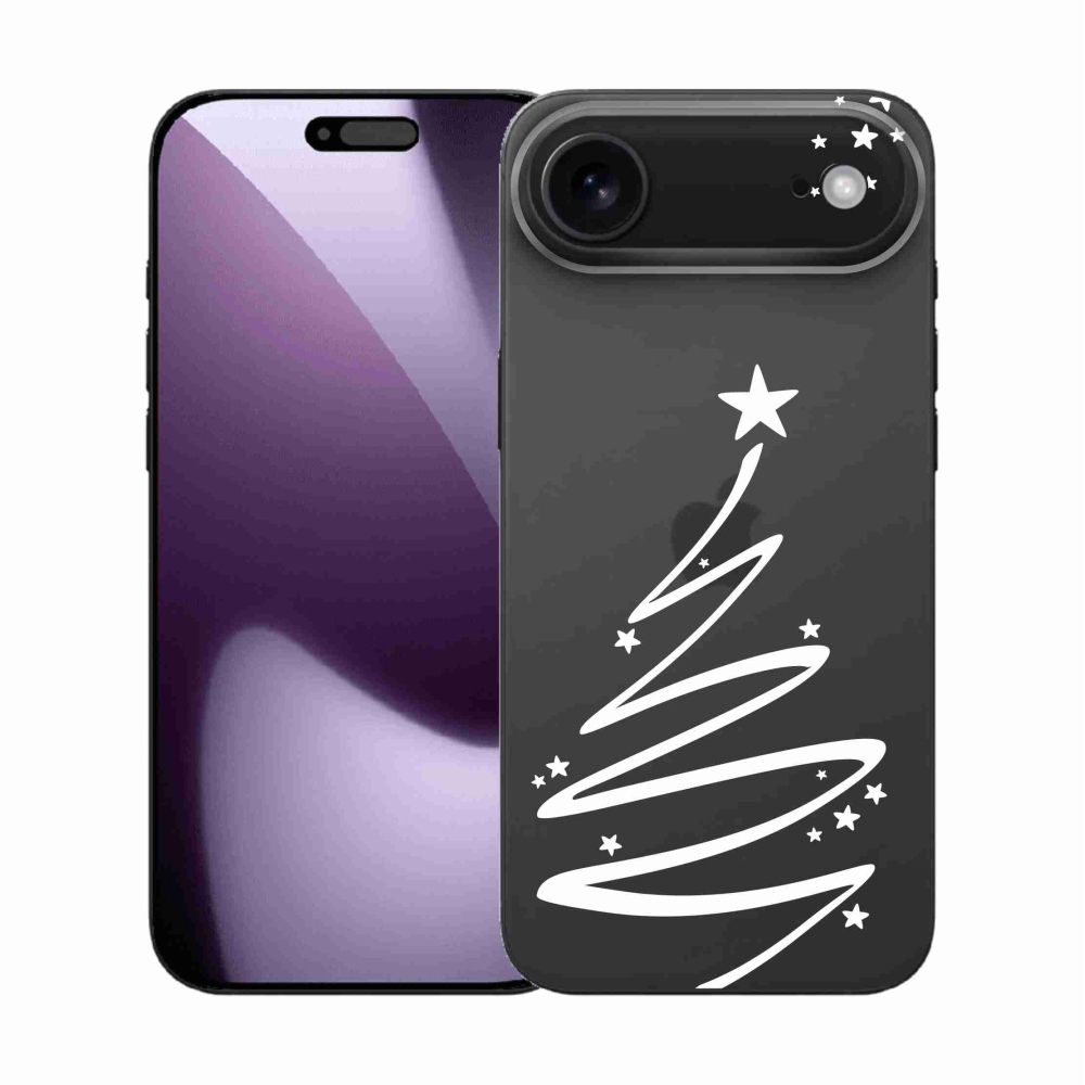 Gélový kryt mmCase na iPhone 17 Air - biely stromček na priehľadnom pozadí