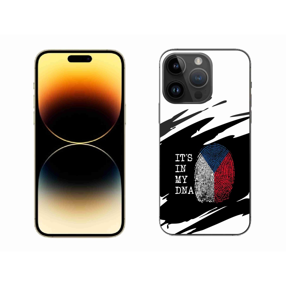 Gélový kryt mmCase na iPhone 14 Pro Max 6.7 - vlajka odtlačok prsta čiernobiele pozadie