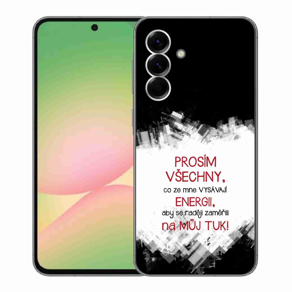 Gélový kryt mmCase na Samsung Galaxy A56 5G - vtipný text 1 červený