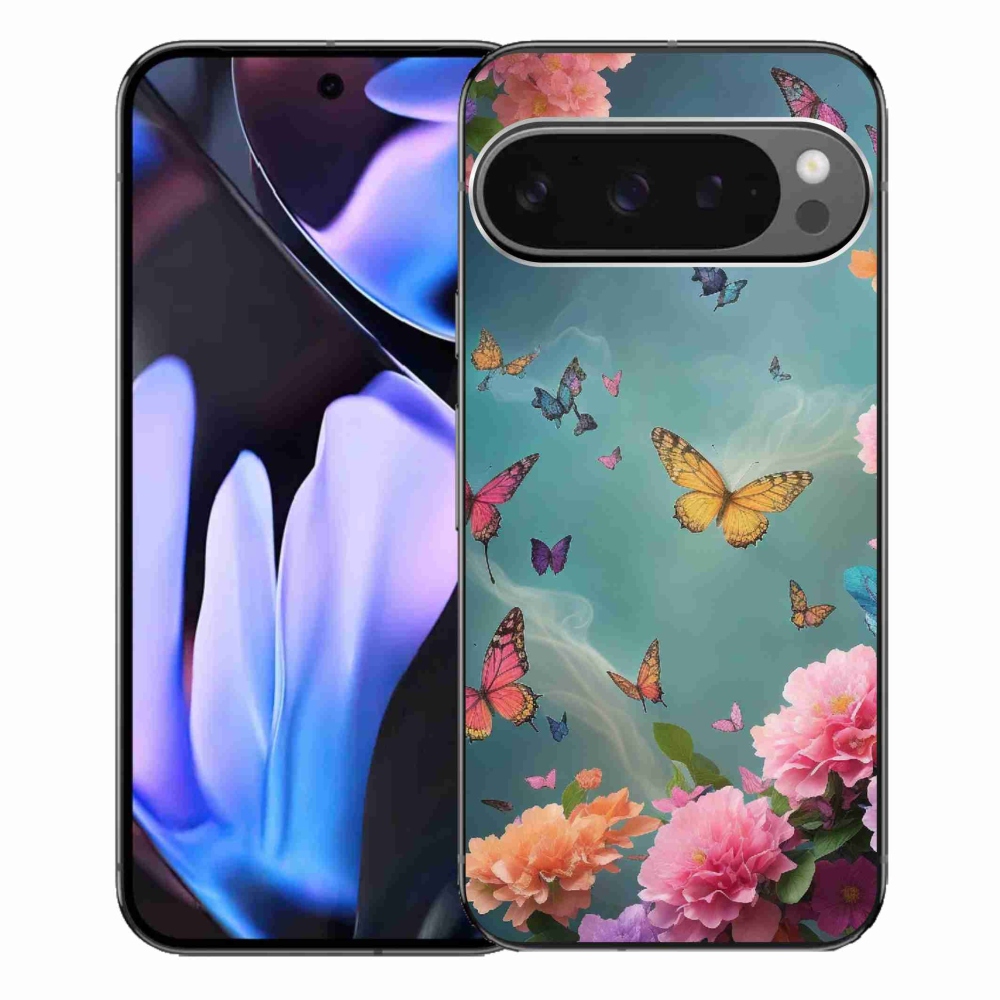 Gélový kryt mmCase na Google Pixel 9 Pro XL - farebné kvety a motýle
