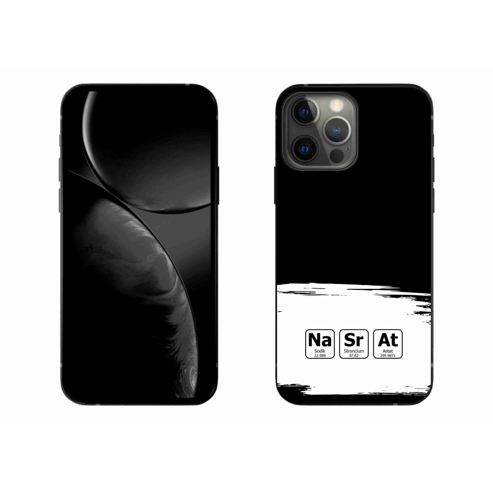 Gélový kryt mmCase na iPhone 13 Pro Max 6.7 - chemické prvky bieločierne pozadie