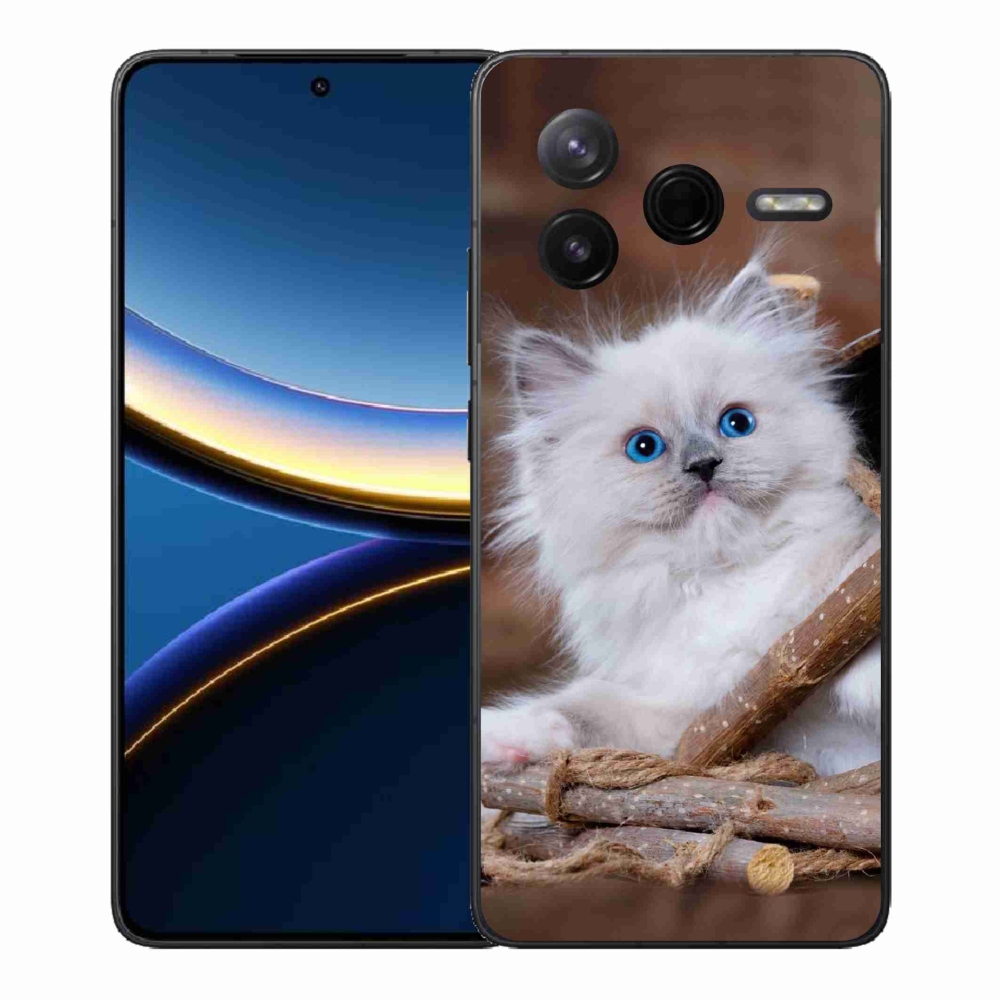 Gélový kryt mmCase na Xiaomi Poco F7 Pro - biele mačiatko