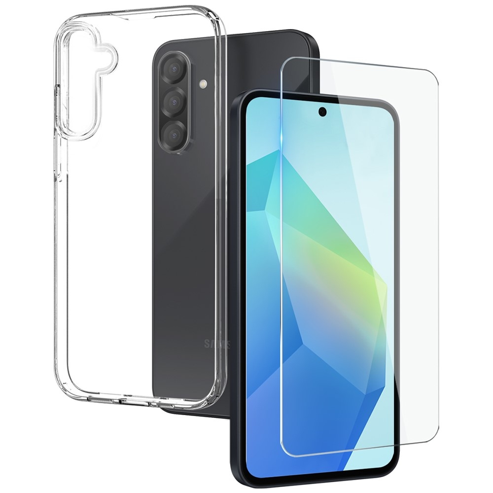NORTHJO priehľadný gélový obal + tvrdené sklo na Samsung Galaxy A56 5G - priehľadný