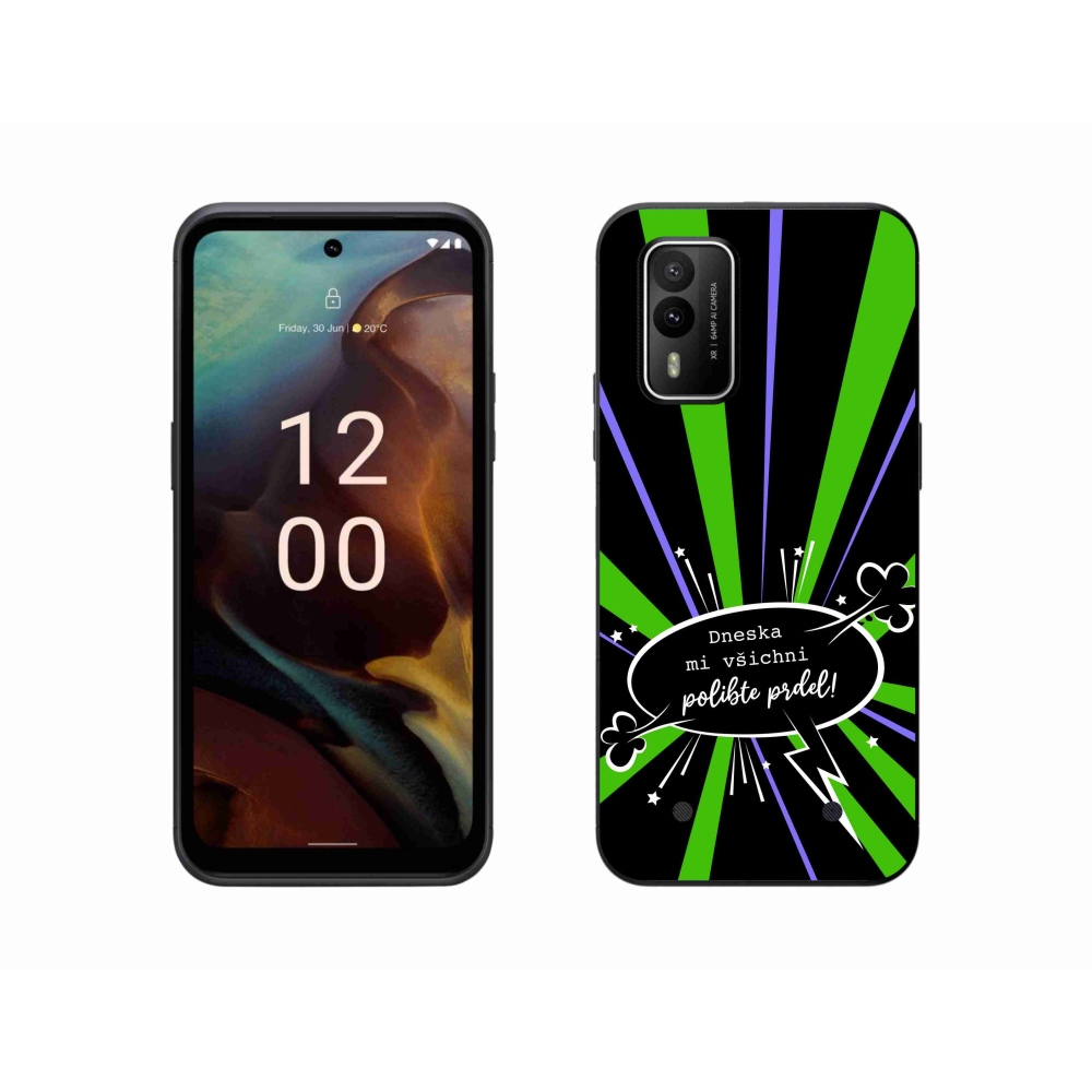 Gélový kryt mmCase na Nokia XR21 - vtipný text 15 čierne pozadie