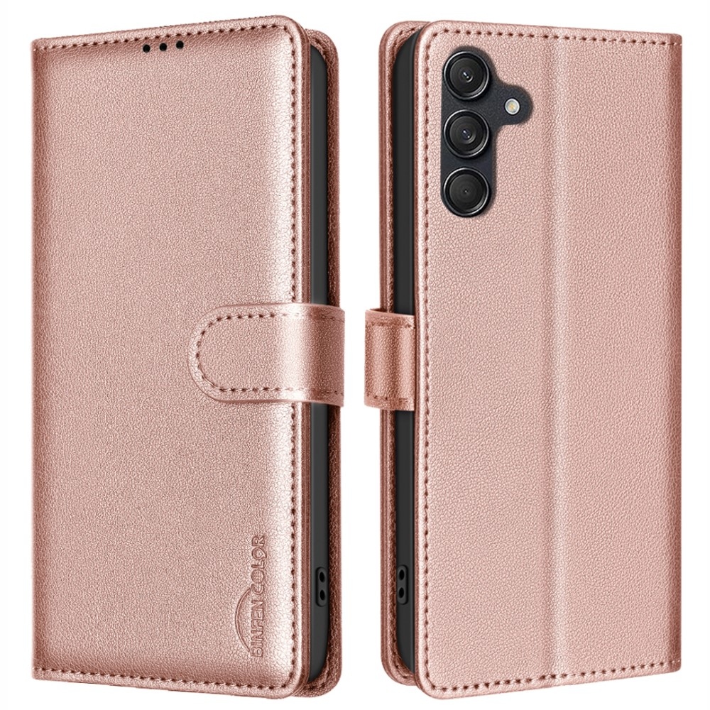 BINFEN knižkové púzdro na Samsung Galaxy A56 5G - ružovozlaté