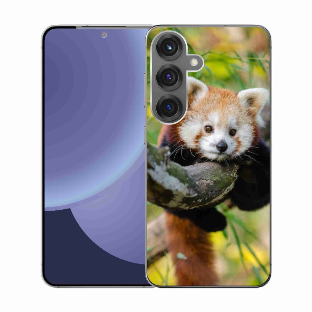 Gélový kryt mmCase na Samsung Galaxy S25 - panda červená