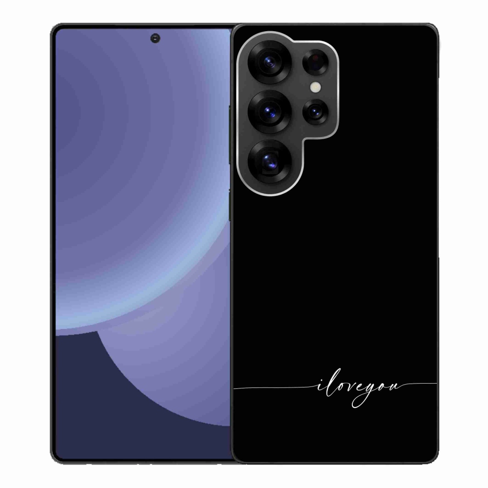 Gélový kryt mmCase na Samsung Galaxy S25 Ultra - I love you čierne pozadie