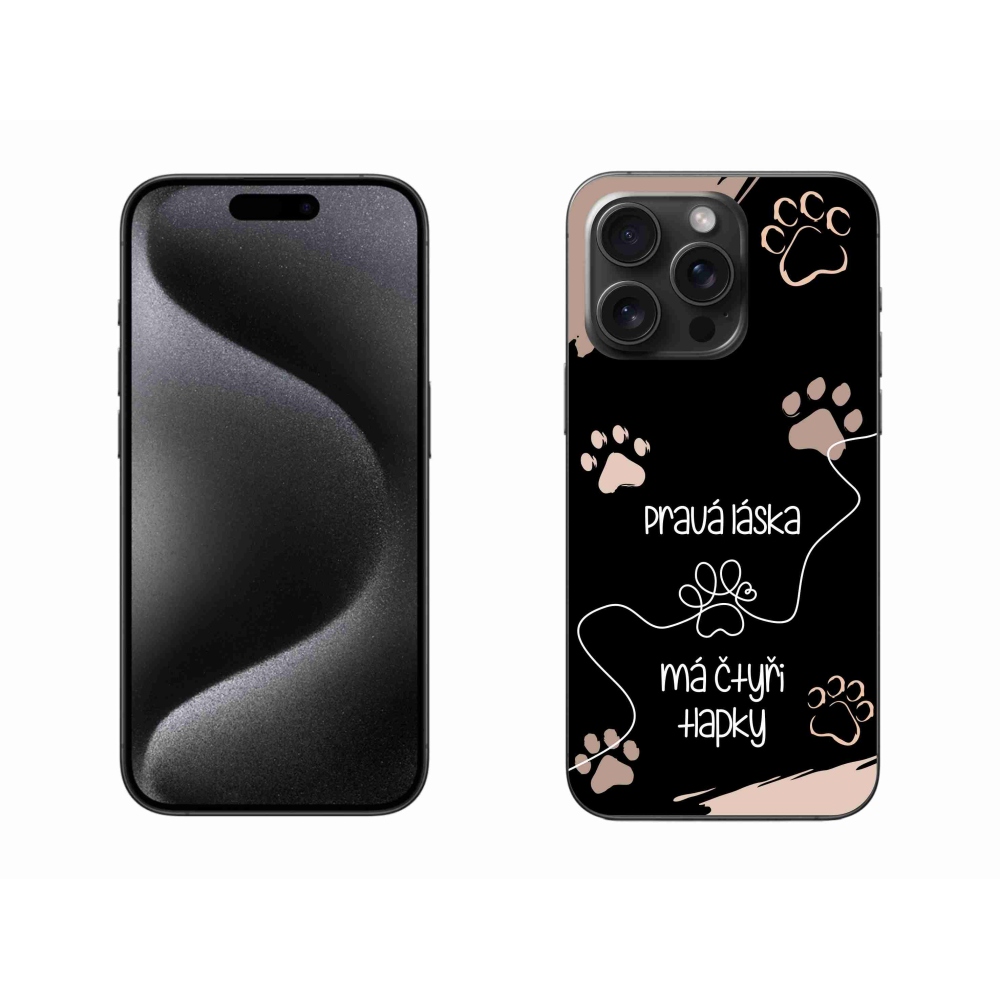 Gélový kryt mmCase na iPhone 15 Pro Max - psí motív 1 čierne pozadie