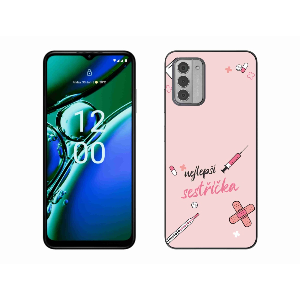 Gélový kryt mmCase na Nokia G42 - najlepšia sestrička ružové pozadie