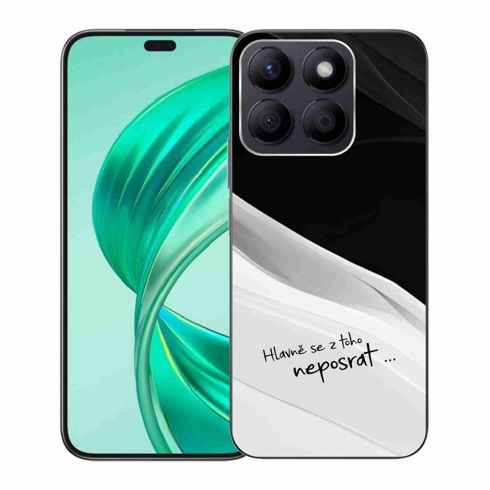 Gélový kryt mmCase na Honor X8b - vtipný text 13 bieločierne pozadie