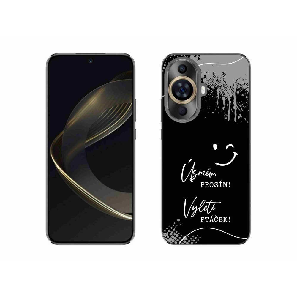 Gélový kryt mmCase na Huawei Nova 11 - vtipný text 4 čierne pozadie