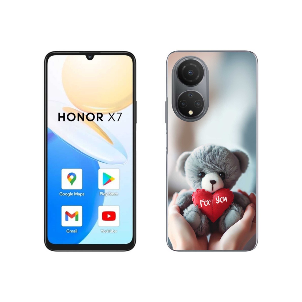 Gélový kryt mmCase na Honor X7 - medvedík pre zamilovaných