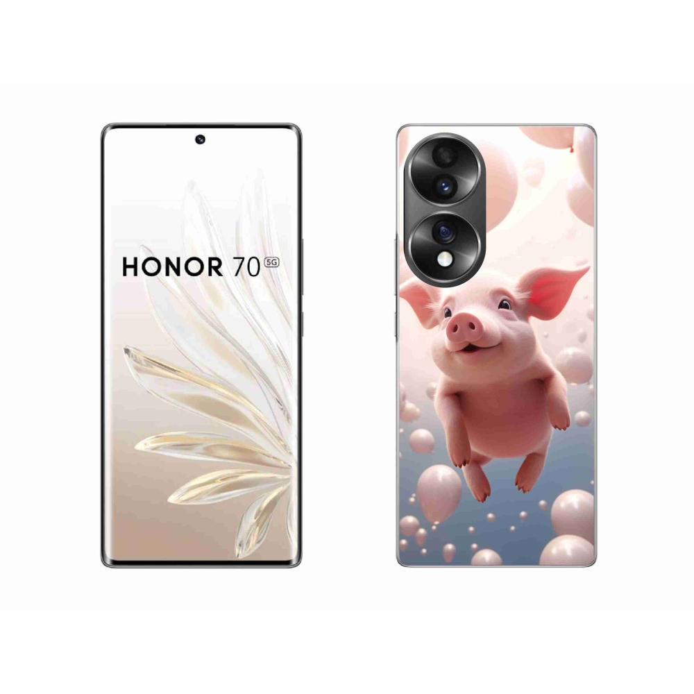 Gélový kryt mmCase na Honor 70 - prasiatko s balónikmi