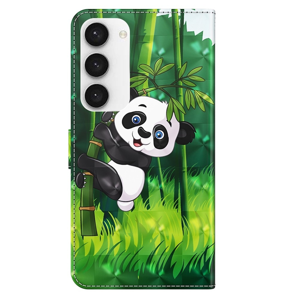 Print knižkové púzdro na Samsung Galaxy S24 - panda na bambuse