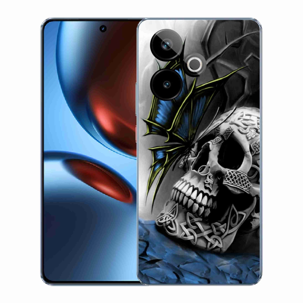 Gélový kryt mmCase na Realme GT 7 5G/GT 7T 5G - motýľ a lebka