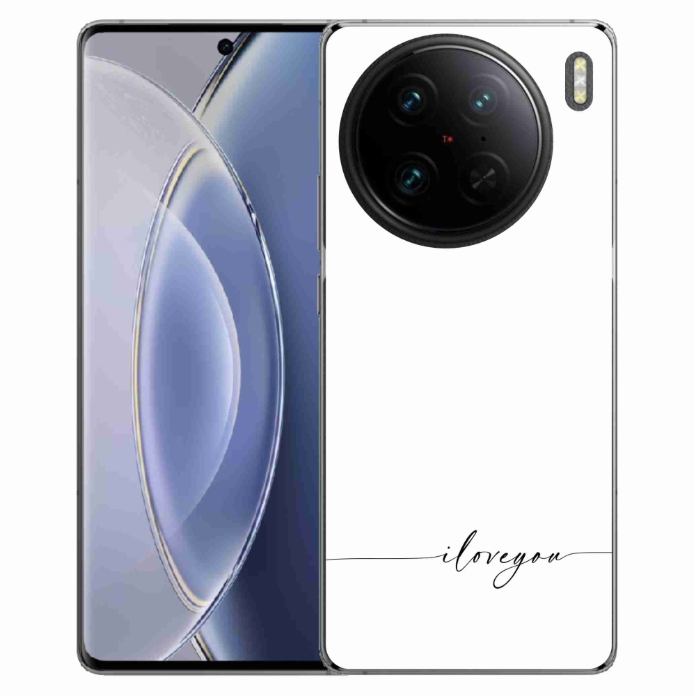 Gélový kryt mmCase na Vivo X90 Pro - I love you biele pozadie