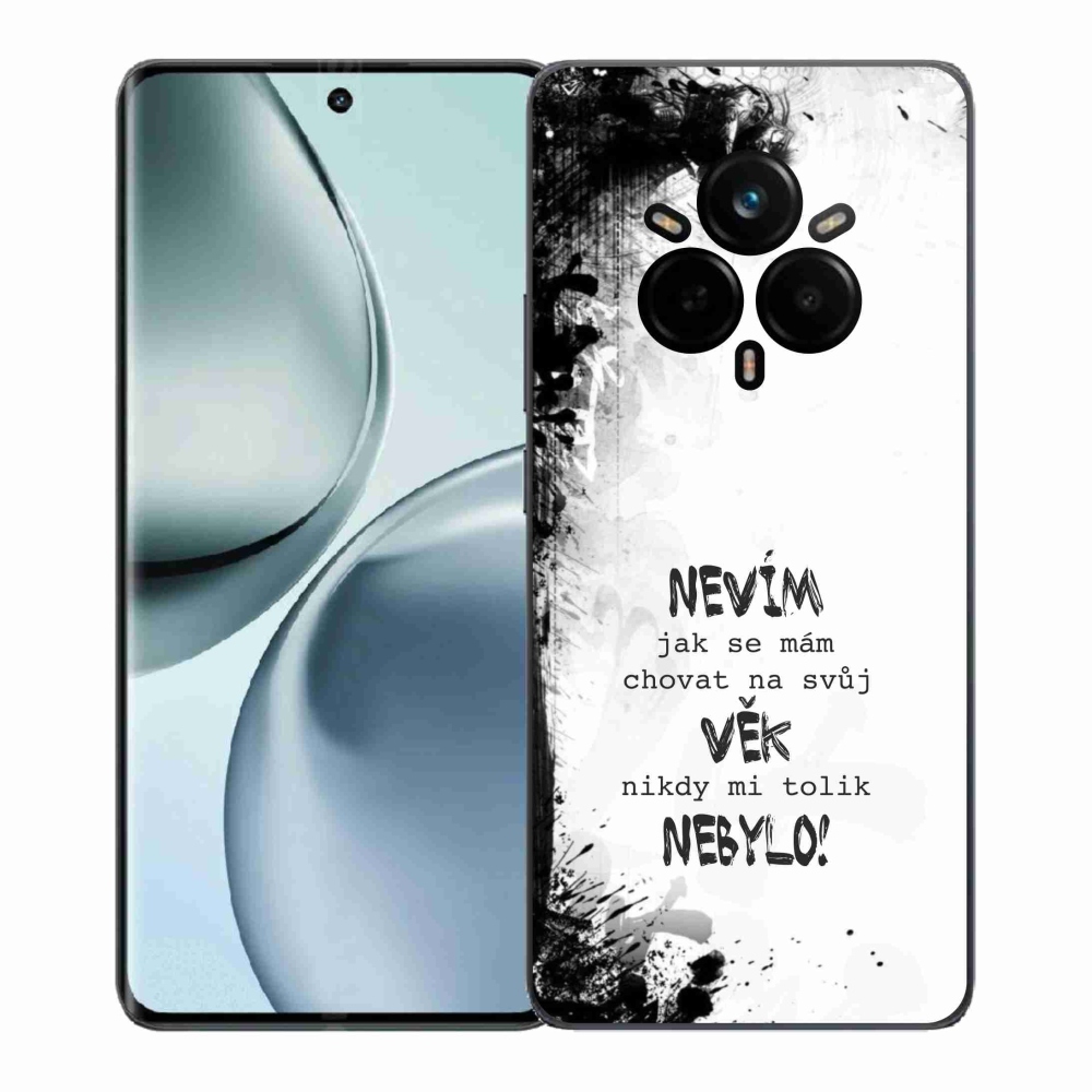 Gélový kryt mmCase na Realme 14 Pro+ 5G - vtipný text 14 biele pozadie