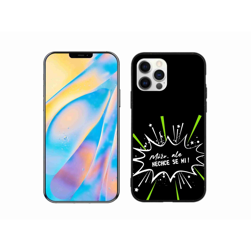 Gélový kryt mmCase na iPhone 12 Pro - vtipný text 11 čierne pozadie