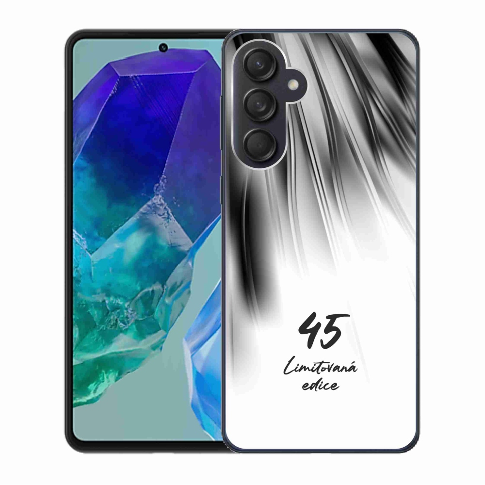 Gélový kryt mmCase na Samsung Galaxy M55 5G - 45 limitovaná edícia biele pozadie