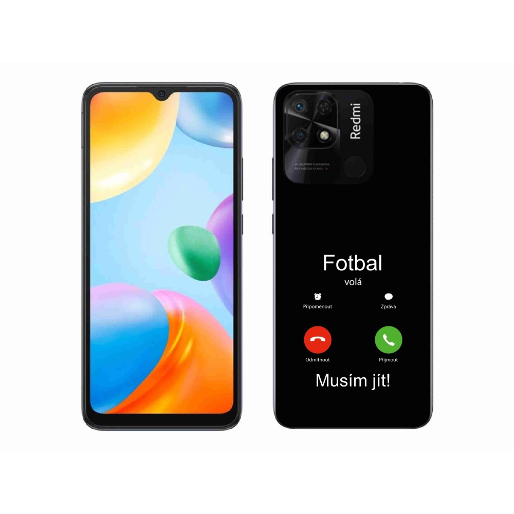 Gélový kryt mmCase na Xiaomi Redmi 10C - futbal volá čierne pozadie