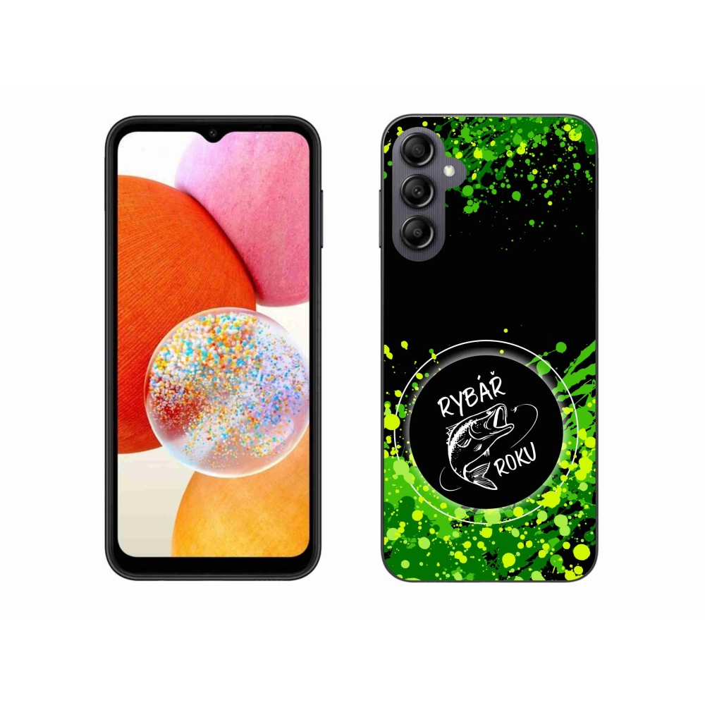 Gélový kryt mmCase na Samsung Galaxy A14 4G/5G - rybár roka čierne pozadie